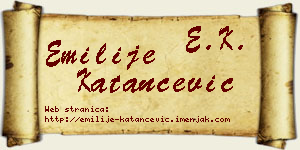 Emilije Katančević vizit kartica